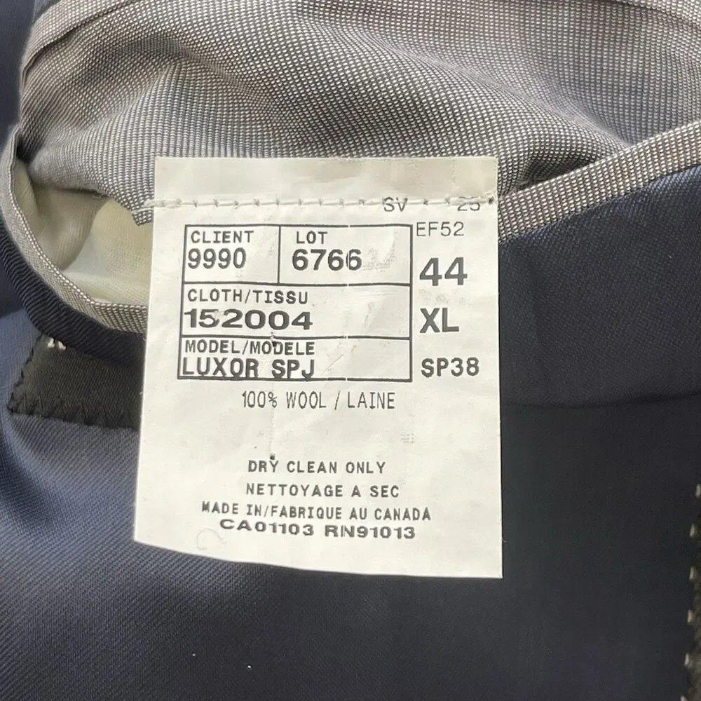 Jack Victor Rochester Blazer Men 44XL Gray Check Luxor 2 Button Wool